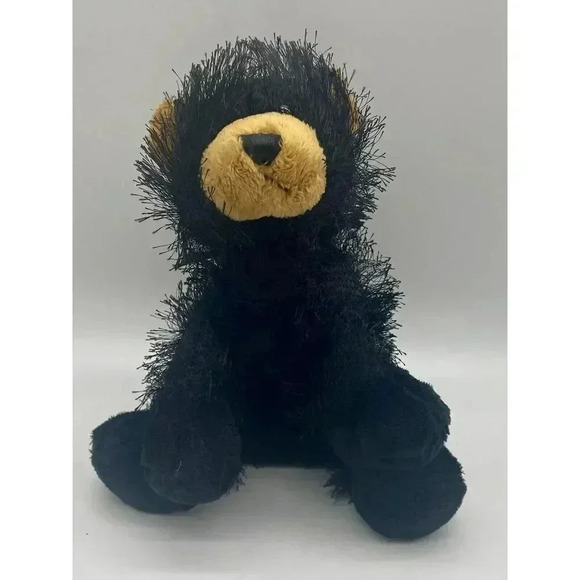 Ganz Webkinz Li'l Kinz Fuzzy Black Bear 8"L x 5”H Plush Stuffed Animal Toy HM004 - Picture 1 of 9